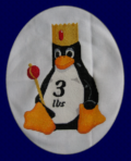 [EmperorLinux Logo: Tux Cross-Stitch]